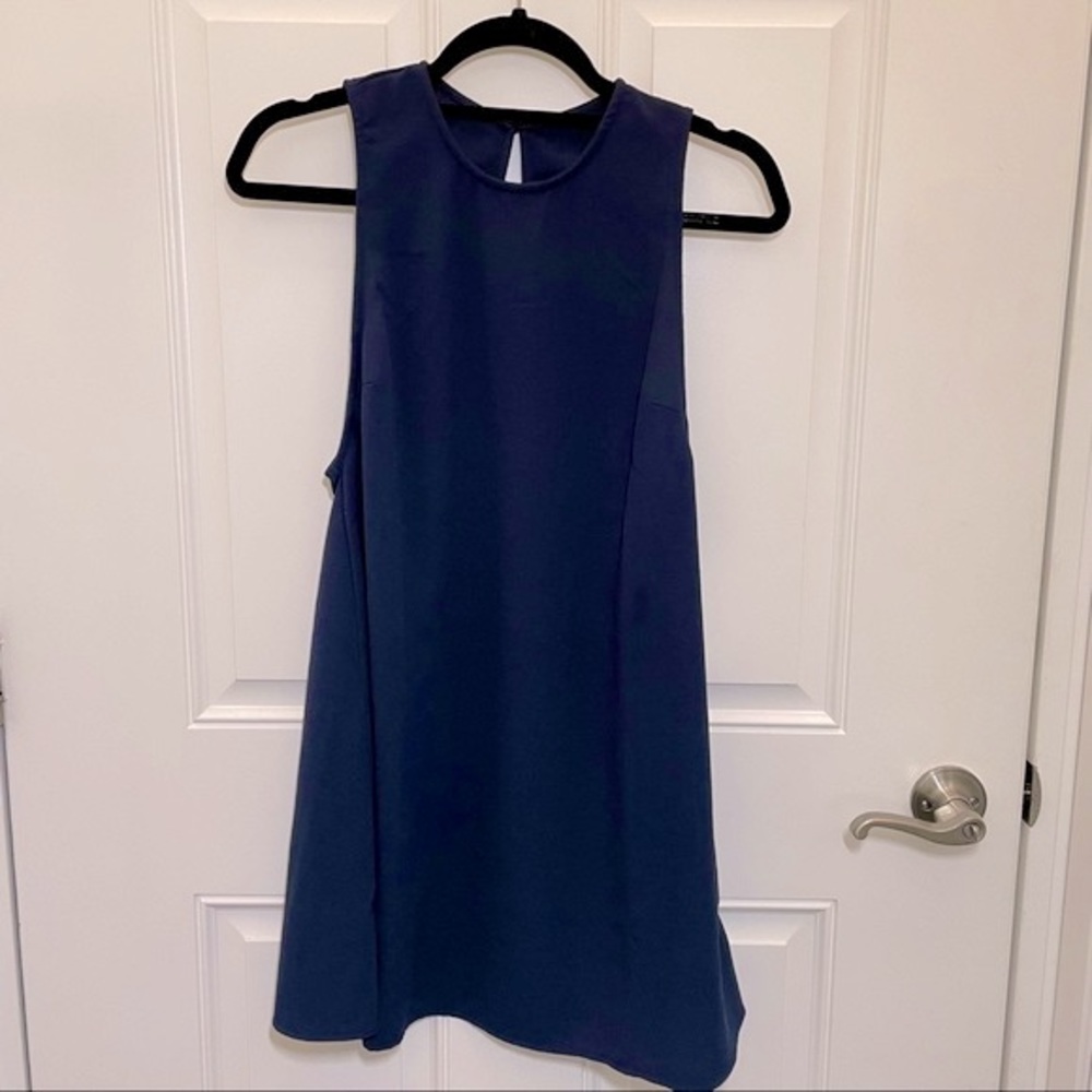 NWT – Navy A-Line Smock Dress with Halter Neck